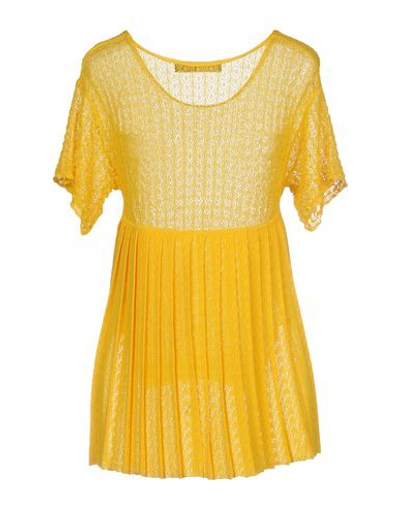 Shop Love Moschino Woman Sweater Yellow Size 4 Viscose, Polyamide