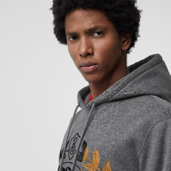 burberry embroidered crest jersey sweatshirt