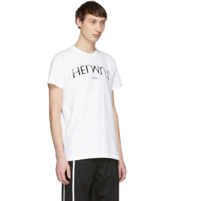 Shop Helmut Lang White Logo Hack Little T-shirt In Chlk Wht