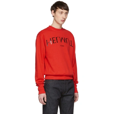 Shop Helmut Lang Red Logo Hack Standard Sweatshirt In Lava