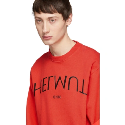 Shop Helmut Lang Red Logo Hack Standard Sweatshirt In Lava