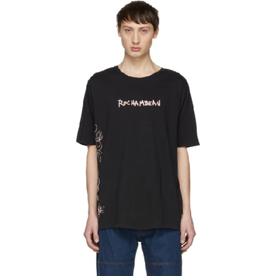 Shop Rochambeau Black Logo Core T-shirt In Anthracite