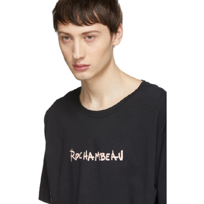 Shop Rochambeau Black Logo Core T-shirt In Anthracite