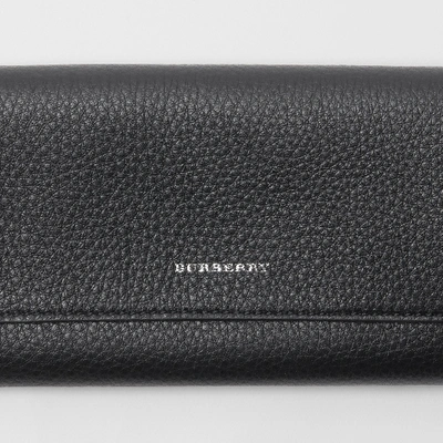 Shop Burberry Leather Continental Wallet In Black