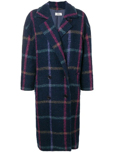 Shop Missoni Vintage Checked Coat - Blue