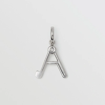 Shop Burberry Kilt Pin ‘a' Alphabet Charm In Palladio