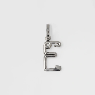 Shop Burberry Kilt Pin ‘e' Alphabet Charm In Palladio