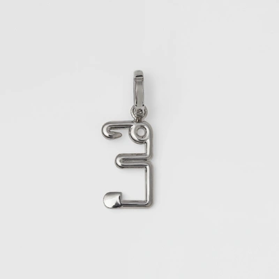 Shop Burberry Kilt Pin ‘e' Alphabet Charm In Palladio