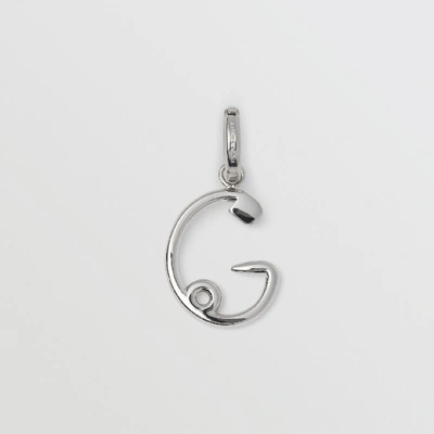 Shop Burberry Kilt Pin ‘g' Alphabet Charm In Palladio