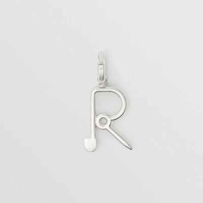 Shop Burberry Kilt Pin ‘r' Alphabet Charm In Palladio