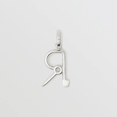 Shop Burberry Kilt Pin ‘r' Alphabet Charm In Palladio