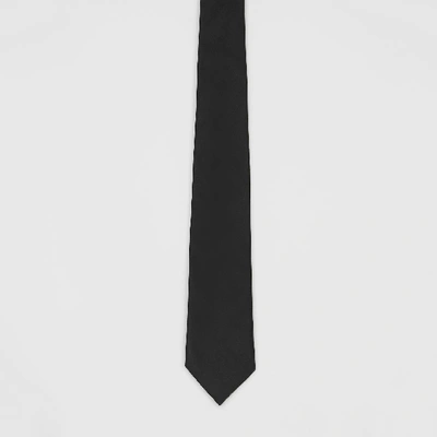 Shop Burberry Modern Cut Silk Satin Tie In Black