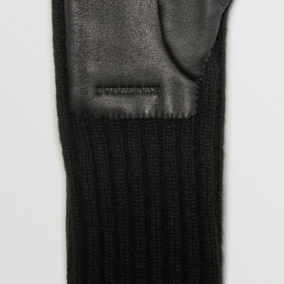 Shop Burberry Cashmere And Lambskin Longline Gloves In Black