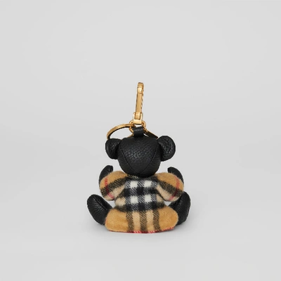 Shop Burberry Thomas Bear Charm In Vintage Check Poncho In Black