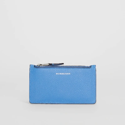 Shop Burberry Two-tone Leather Card Case In Hydrangea Blue
