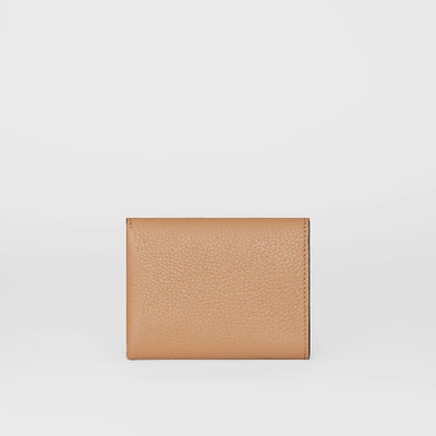 Shop Burberry Small Leather Folding Wallet In Light Camel