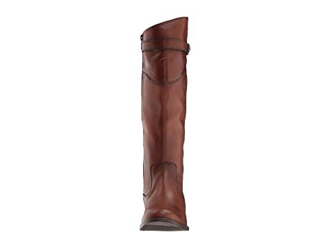 frye molly button tall cognac