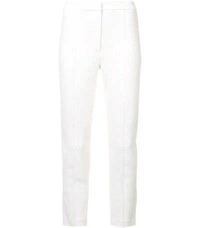 Shop Adam Lippes Cigarette Skinny Trousers In Ivory