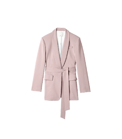 Shop Tibi Oversized Tuxedo Blazer With Removable Belt In Pink Lilac