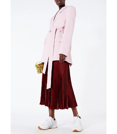 Shop Tibi Oversized Tuxedo Blazer With Removable Belt In Pink Lilac
