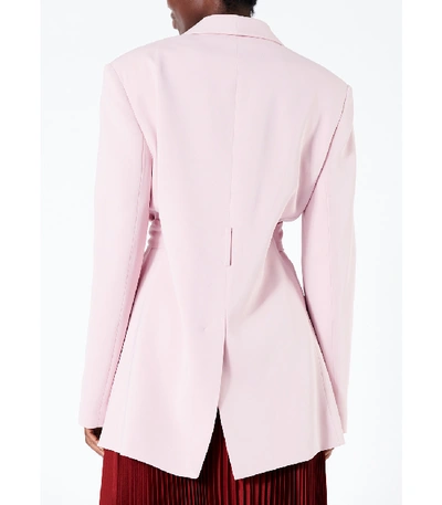 Shop Tibi Oversized Tuxedo Blazer With Removable Belt In Pink Lilac