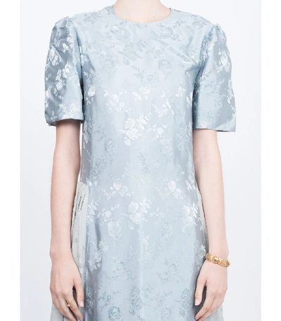 Shop Stella Mccartney Jacquard Midi Dress In Blue