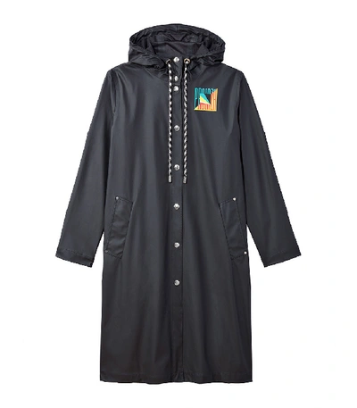 Shop Proenza Schouler Pswl Hooded Rubberized Raincoat In Black