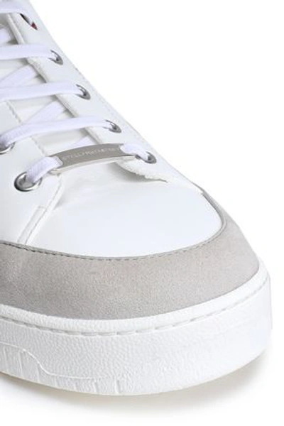 Shop Stella Mccartney Woman Appliquéd Faux Leather Sneakers White