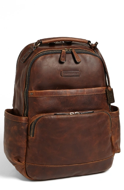 Shop Frye 'logan' Leather Backpack - Brown In Dark Brown