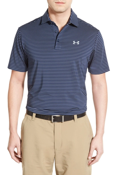 Shop Under Armour 'playoff' Loose Fit Short Sleeve Polo In Academy