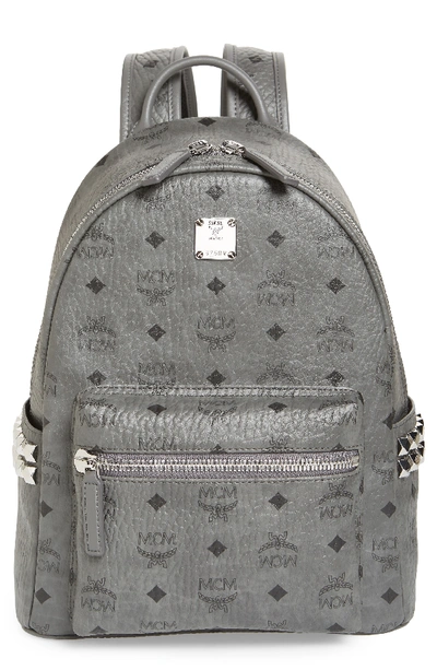 Shop Mcm Small Stark Side Stud Backpack - Grey In Phantom Grey