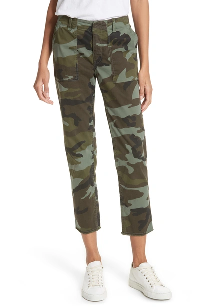 Shop Nili Lotan Jenna Camo Print Crop Pants In Fall Green