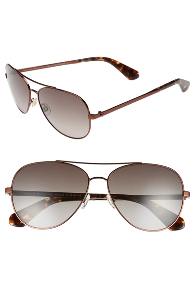 Shop Kate Spade Avaline 58mm Aviator Sunglasses - Brown Havana