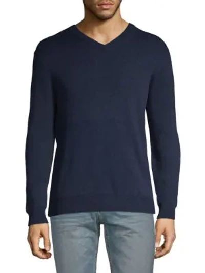 Shop Zadig & Voltaire Jim Cotton V-neck Sweater In Navy