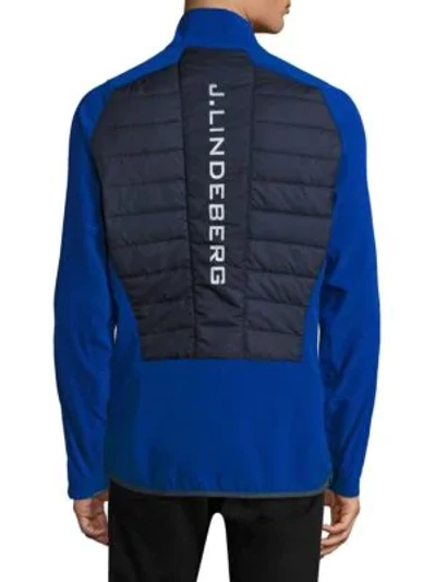 Shop J. Lindeberg Active Hybrid Mixed-media Jacket In Blue