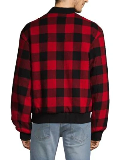 Shop Dries Van Noten Reversible Wool Bomber Jacket In Red
