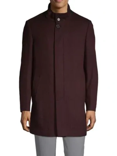 Shop Saks Fifth Avenue Wool & Cashmere Top Coat In Burgundy
