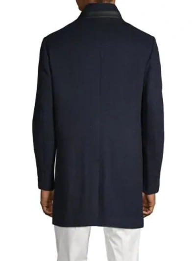 Shop Saks Fifth Avenue Wool & Cashmere Top Coat In Burgundy
