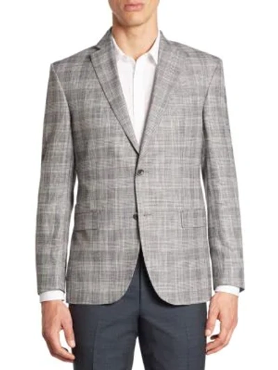 Shop Jack Victor Collection Multi Plaid Jacket In Black White