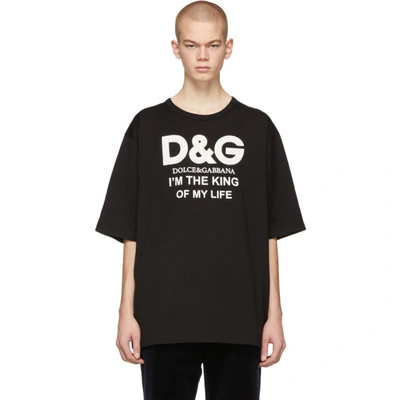DOLCE AND GABBANA 黑色“KING OF MY LIFE” T 恤