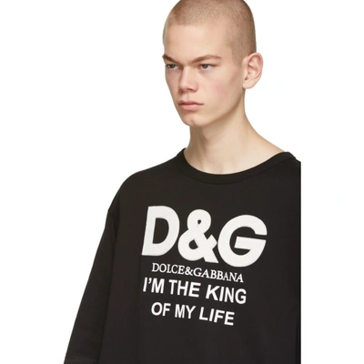 Shop Dolce & Gabbana Dolce And Gabbana Black King Of My Life T-shirt In N0000 Black
