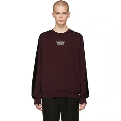 Shop Dolce & Gabbana Dolce And Gabbana Burgundy Crown Sweatshirt In F0130 Burg