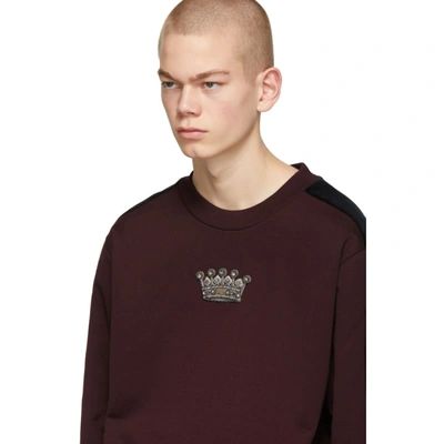 Shop Dolce & Gabbana Dolce And Gabbana Burgundy Crown Sweatshirt In F0130 Burg
