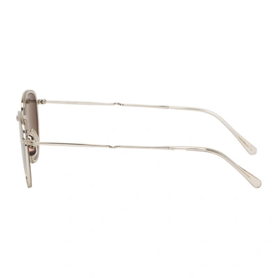 Shop Mr Leight Mr. Leight Beige And Silver Roku S Sunglasses In Beigecrysta