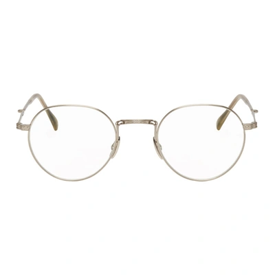 Shop Mr Leight Mr. Leight Silver Hachi C Glasses In Antiqueplgr