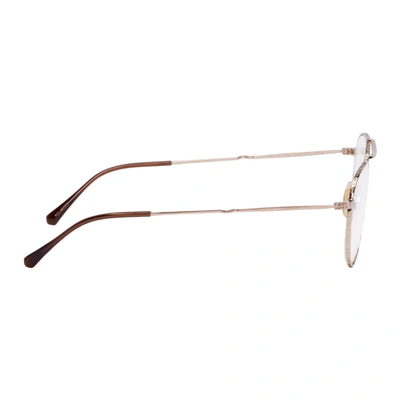 Shop Mr Leight Mr. Leight Gold Ichi C Glasses In Whtgold