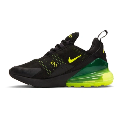 Shop Nike Black & Green Air Max 270 Sneakers