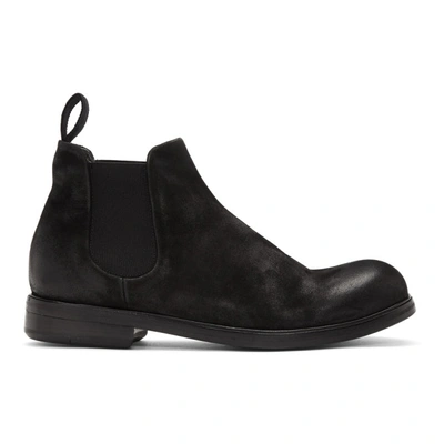 Shop Marsèll Marsell Black Suede Zucca Media Beatles Boots In 5166 Black