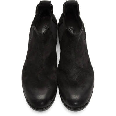 Shop Marsèll Marsell Black Suede Zucca Media Beatles Boots In 5166 Black