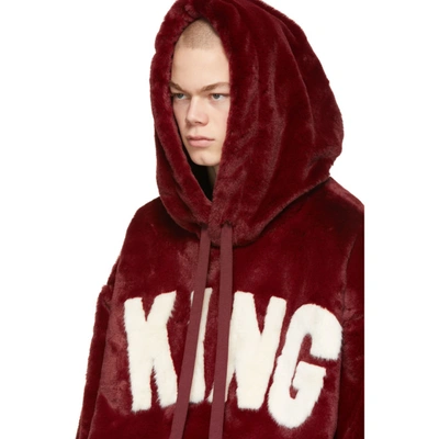 Shop Dolce & Gabbana Red Fuzzy 'king' #dgmillennials Hoodie